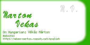 marton vekas business card